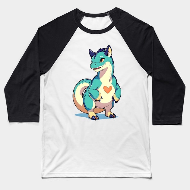 Fun Cartoon Dino 04 Baseball T-Shirt by CGI Studios